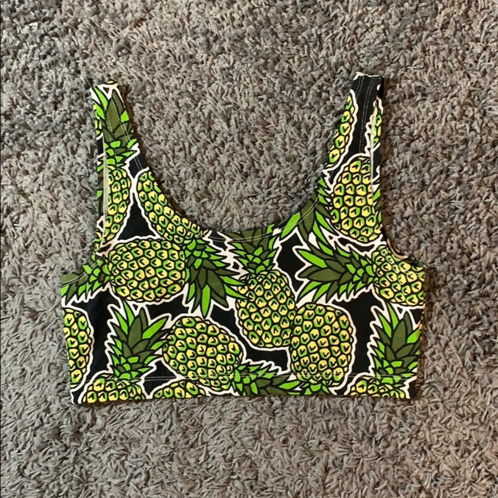 H&M Pineapple Print Ultra Cropped Tank